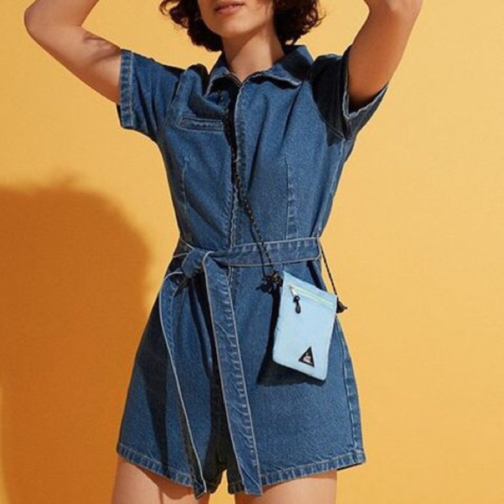 UO Hello Sunshine Denim Romper